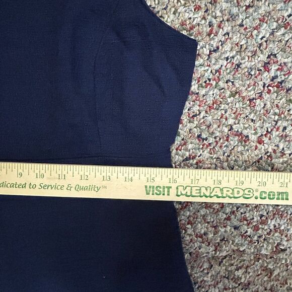 J. McLaughlin Estrella Navy V-Neck Sleeveless Midi Sheath Dress Size 10 - Picture 14 of 15